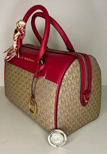 Miniatura 2 de Michael Kors Travel MD - Bolsa de lona con gancho para bolso Michael Kors y bufanda delgada, Rosa Carmín, Duffle
