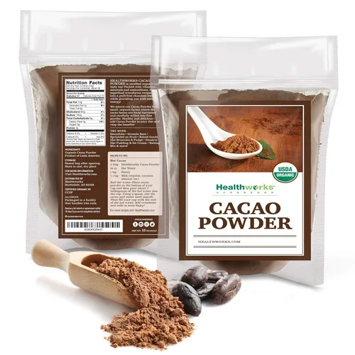 Miniatura 9 de Healthworks Superfoods Polvo de Cacao Orgánico – 16 Oz / 1 Lb – Sustituto de Chocolate de Cacao – Rico Sabor a Chocolate – Sin Azúcar, Keto, Vegano