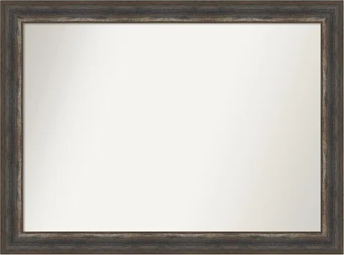 Miniatura 211 de Amanti Art Espejo de baño marrón para sobre el fregadero, 25 x 25 pulgadas, hecho a medida, espejo de tocador cuadrado marrón medio, marco de madera