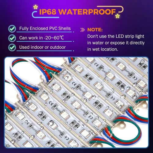 Miniatura 8 de BEAMNOVA Luces LED RGB LED de 100 pies para negocios, kit de tiras de luces, control remoto, control de aplicación móvil Bluetooth, fuente