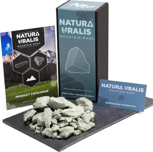 Natura Uralis Arcilla azul cámbrica | 17.64 oz de arcilla azul natural, azul-gris a azul pastel - Increíble crujiente, textura terrosa,