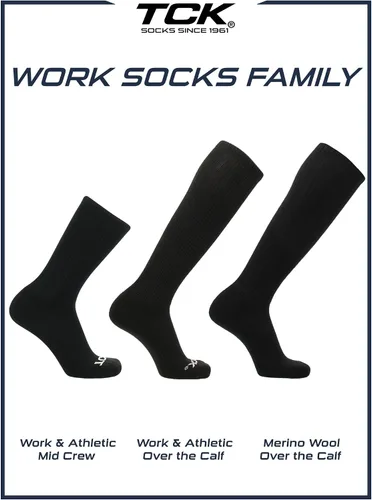 Miniatura 6 de Calcetines de trabajo por encima de la pantorrilla para hombres y mujeres 9-11, 10-13, 13-15, absorben la humedad, calcetines altos acolchados hasta