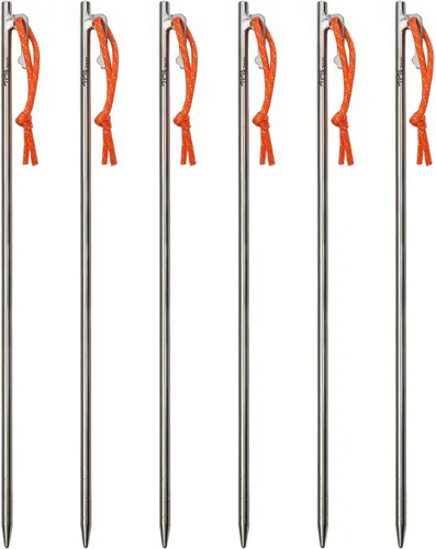 TiTo Titanium Estacas ligeras para tienda de campaña, clavos de tienda de campaña resistentes para acampar al aire libre, senderismo y soporte de
