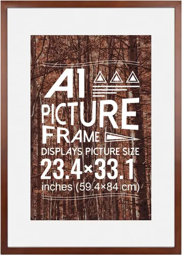Miniatura 18 de Marco de Fotos A1 (23.4 x 33.1 pulgadas), Marco de Poster de Madera Maciza Negra - Colgante Horizontal y Vertical para el Hogar, Exhibición, Café
