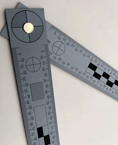 Miniatura 3 de Básculas de referencia reversibles en forma de L, reglas de PVC para pruebas fotográficas, suministro forense de escena del crimen, paquete de 5