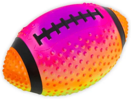 Miniatura 2 de Fútbol de práctica Regent de neón en colores arcoíris de 9" con espinas para mejor agarre, hecho de goma suave. Inflable, viene prelleno de aire