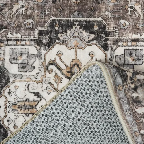Miniatura 5 de Alfombra lavable para entrada de 2x3 pies - Alfombra pequeña de entrada vintage desgastada oriental antideslizante que no suelta pelusa, suave
