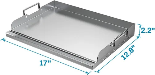 Miniatura 2 de Skyflame Plancha Universal de Acero Inoxidable con Placa Plana Superior con Refuerzo de Calentamiento Uniforme para Parrillas de Carbón/Gas BBQ