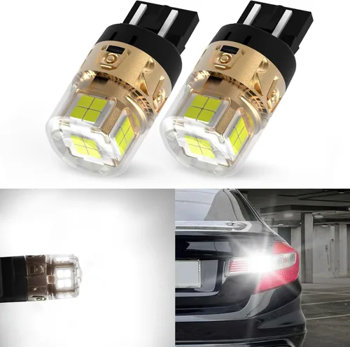 Miniatura 9 de LASFIT Bombillas LED L2 7440 7443 de luz de freno roja, luces traseras, súper brillantes T20 7441 7444 W21W reemplazo para luces traseras de parada