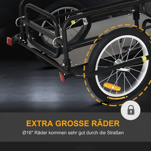 Miniatura 5 de Aosom – Remolque de carga/equipaje para bicicleta Wanderer, color negro