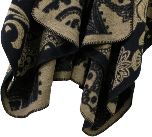 Miniatura 185 de Urban CoCo Poncho de colores para mujer, chal con frente abierto, color en bloques