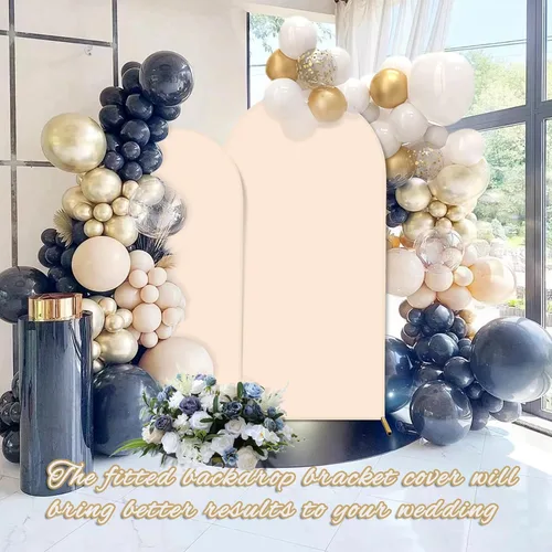 Miniatura 8 de Cubierta de fondo de arco de elastano, cubierta de arco de Chiara, cubierta de arco de boda de 2 lados para boda, ceremonia, fiesta de cumpleaños