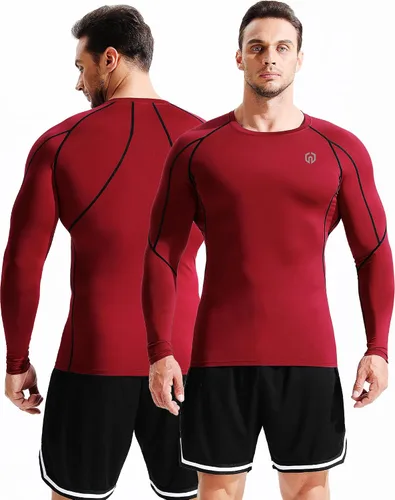 Miniatura 4 de Neleus - Camisas de compresión de manga larga para hombre, para ejercitarte, correr, 3 u.