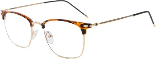Shiratori Gafas de lente transparente retro vintage con montura de cuerno de 1.693 in