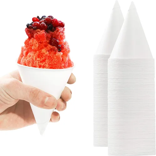 Miniatura 8 de Vasos de papel ecológicos a prueba de fugas de 6 onzas, 100 unidades. Taza de cono de nieve perfecta para fiestas de niños o bodas. Gran vaso