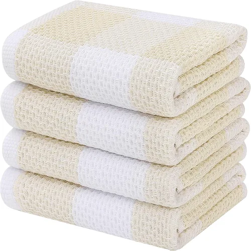 Miniatura 34 de Homaxy Paños de cocina 100% algodón, tejido gofre a cuadros, 12 x 12 pulgadas, toallas para platos súper suaves y absorbentes, de secado rápido