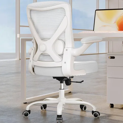 Silla de oficina blanca para personas grandes y altas - 400 libras, silla de escritorio para computadora de asiento ancho, silla gamer ergonómica de