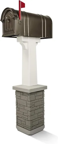 Miniatura 2 de Juego de postes para buzón premium con pedestal clásico blanco