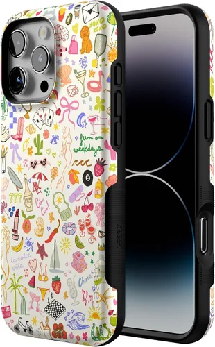 Miniatura 2 de Casely Funda para iPhone 16 Pro Max Todas las cosas divertidas Diversión en días laborables Compatible con MagSafe Diseño de funda