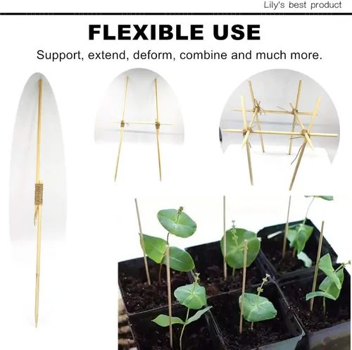 Miniatura 2 de HOPELF Paquete de 50 estacas de bambú de 16 pulgadas para palos de jardín de bambú, soporte de plantas florales de bambú para interiores en macetas