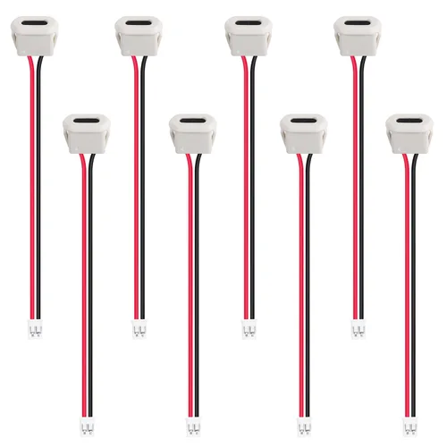 Miniatura 8 de 8pcs Bare Board Type-C Female Chassis Waterproof 2P Solder Wire Type USB C Pigtail Cable Extension Power Cable USB-C Plug to 2 Pin Bare Wire Open