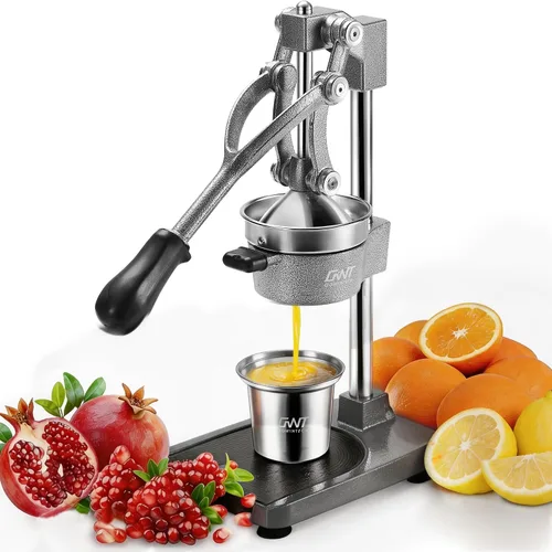 Máquina Exprimidora Manual de Frutas Cítricas de Hierro Fundido Comercial de Servicio Pesado de 18 Pulgadas de Altura con Prensa de Mano para Gris