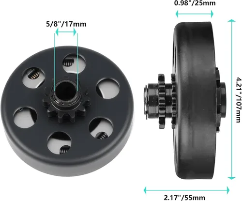 Miniatura 2 de Embrague Go Kart 5/8" de diámetro 11 dientes para cadena #35, embrague centrífugo para minimotos y mini motos 2.8HP 97cc, hasta 2.8HP