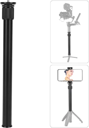 Miniatura 8 de Varilla de extensión de cámara, aleación de aluminio universal de 13.0-23.6 in, monopod de mano ajustable, soporte de montaje (negro)