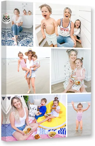DOARTDO 6 fotos de collage de fotos en lienzo, impresiones en lienzo personalizadas con tu familia, amigos y mascotas, marco de decoración de pared,