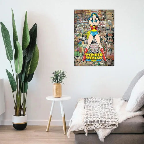 Miniatura 4 de MIGHTYPRINT DC Comics - Wonder Woman - Collage de cómics de la Liga de la Justicia - Arte de pared duradero de 17 x 24 pulgadas, no hecho de papel