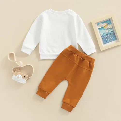 Miniatura 95 de Ropa de bebé niño 3 6 9 12 18 24M 3T Conjunto de pantalones con capucha patchwork sudadera con capucha pantalones de rayas traje de otoño invierno