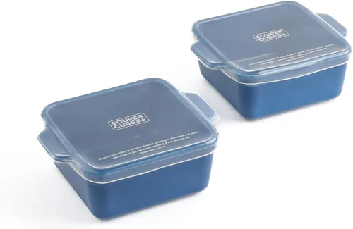 Miniatura 11 de Souper Cubes Juego de 4 platos para hornear de cerámica de 2.0-5 x 3 pulgadas para horno, fabricados en Estados Unidos, mini platos de cerámica
