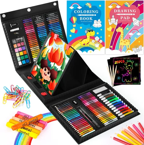 Miniatura 7 de iBayam Kit de arte, paquete de 251 suministros de arte, kits de dibujo, caja de regalo para artes y manualidades, caja de regalo para niños