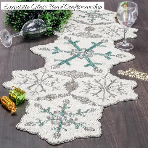 Miniatura 2 de Camino de mesa con cuentas de 36 pulgadas de diseño elegante infinito - Decoración de mesa para bodas, fiestas, días festivos, regalos y uso diario