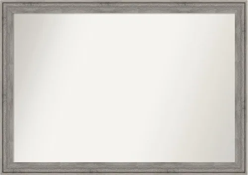 Miniatura 253 de Amanti Art Espejo de pared personalizado no biselado (24.5 x 24.5 pulgadas), marco gris marrón alta, varios tamaños personalizados, espejo de baño