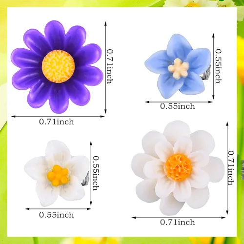 Miniatura 3 de BBTO 24 pinzas pequeñas para el pelo de flores para niñas y mujeres, horquillas pequeñas para el pelo de boda, dama de honor, novia, accesorios