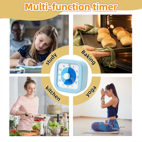 Miniatura 2 de Temporizador visual para niños en casa - Temporizador visual de 60 minutos para niños para el aula, oficina en casa, reloj de cuenta atrás