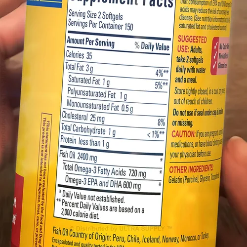 Miniatura 2 de Nature_Mades Aceite de pescado 1200 mg (300 unidades - Paquete económico) 360 mg Omega-3 EPA y DHA cápsulas blandas - Purificado, sin mercurio