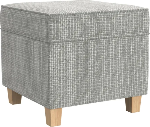 Miniatura 17 de Homepop Decoración del hogar K7342-F2067 Otomana clásica cuadrada de almacenamiento con tapa desmontable Otomana con almacenamiento para sala