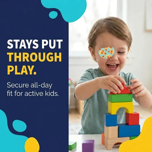 Miniatura 8 de Parches adhesivos para ojos para niños y adultos - Como se vio en Shark Tank - Parche ocular transpirable y cómodo para niños con ojo perezoso