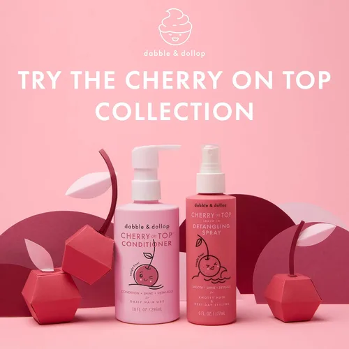 Miniatura 9 de Dabble & Dollop Cherry on Top - Acondicionador desenredante para niños y niños pequeños, origen natural, no tóxico, vegano, sin sulfato para cabello