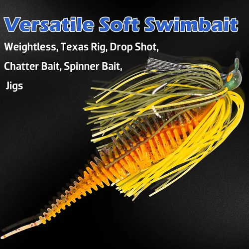 Miniatura 3 de Soft Plastic Worm Fishing Lures Kit, Finesse TRD Stick Worms and Ned Rig Baits with Jig Heads for Bass Fishing, Freshwater Bass Soft Baits