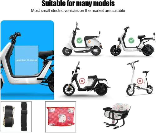 Miniatura 8 de Asiento de bicicleta para niños, asiento de bicicleta para niños, asiento de bicicleta desmontable para niños, asiento para niños con barandilla