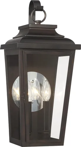 Miniatura 3 de THE GREAT OUTDOORS Irvington Manor - Farol de bolsillo LED con 1 luz en bronce Chelesa con cristal transparente