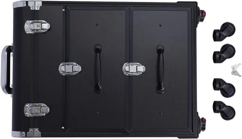 Miniatura 8 de Estuche de maquillaje profesional con cajones, carrito grande para cosméticos con cerraduras, estuche organizador de cosméticos para maquillaje