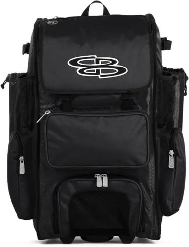 Boombah Rolling Superpack - Bolsa para equipo de béisbol/sóftbol, varios colores, mango telescópico y capacidad para 4 murciélagos, versión con