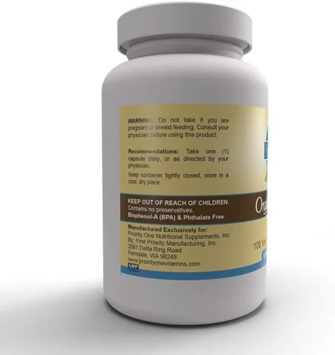 Miniatura 4 de Priority One Vitaminas Orotato de Litio 30mg 100 Cápsulas Vegetarianas