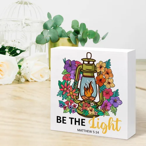 Miniatura 6 de Mattew - Letreros de madera con texto en inglés "Be the Light