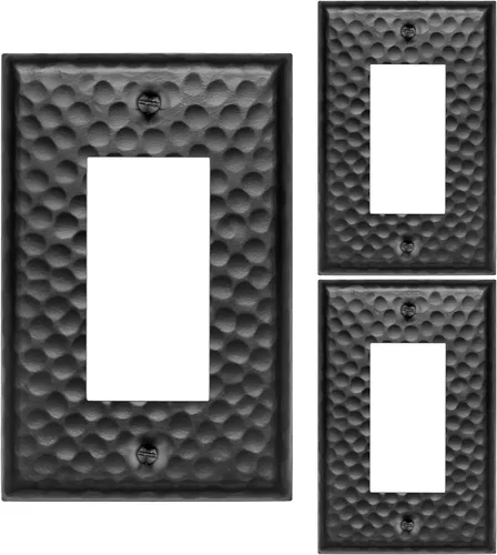 Miniatura 17 de Monarch Abode placa de pared basculante de una banda, placa de pared de cobre puro martillado a mano para un solo interruptor, cubierta decorativa