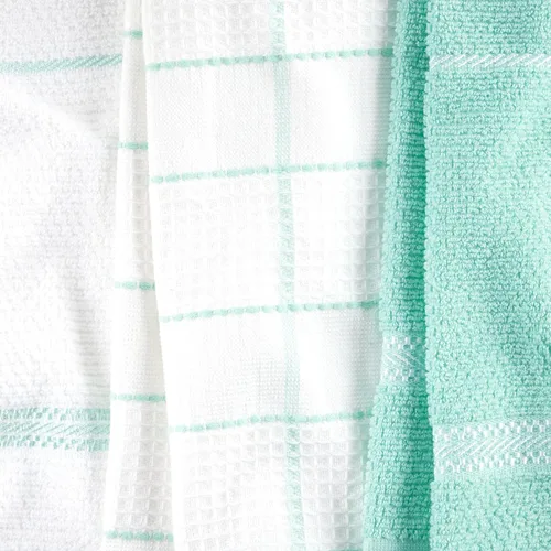 Miniatura 7 de Martha Stewart Modern Waffle - Juego de 6 toallas de cocina de punto gofre, color azul aguamarina, 16 x 28 pulgadas